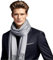LA FERANI Herren Sommerschal Kaschmir 180x70cm extra dünn für formelle Anlässe Anzug elegant Stil Klassik geschmeidig dunkel grau leicht Herrenschal Geschenk für Ihn (Dunkel Grau)