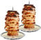 2PCS Vertical Kebab Skewer Stand Stainless Steel Chicken Skewers Vertical Skewer Grill Rack with 2 Removable Spikes for Whole Chicken Fish Sausage Steak (2PCS)