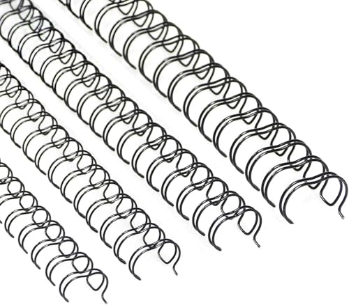 RAYSON Drahtbinderücken, 25-60 Blatt, 34 Schlaufen, Multi-Size, A4, 3:1 Teilung, Schwarz, Packung mit 96 Stück