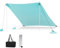HOMASIS Tente de Plage Anti-UV, Abri de Plage pour 1-4/4-8 Personnes, Voile d'Ombrage avec 2 Barres de Support et Sac de Transport, Ancrages de Sable et 4 Sacs de Sable (Vert, 300 x 300 cm)