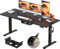 Airfish Elektrisch höhenverstellbarer Schreibtisch 160 x 80 cm mit Typ-C-Ladeanschluss, Elektrischer Schreibtisch mit Kabelmanagement und 3 Memory-Höhen (Schwarz, 160 x 80 cm)