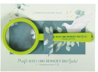 Praisent Lupe Jahreslosung 2025 4-fach Vergrößerung Hellgrün Kunststoff