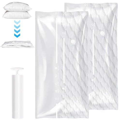 2 Stück Vakuumbeutel für Matratzen, 100 x 220 cm Wiederverwendbar Matratzen Vakuum Aufbewahrungstasche, Platzsparende Vakuumbeutel für Bettdecken, Vacuum Bag Geeignet für Lagerung und Transport