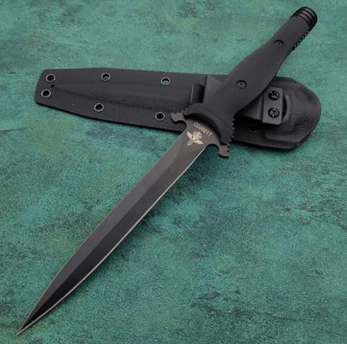 TEERMA BI7 - Großes Jagdmesser aus A2-Stahl - Feststehendes mit Scheide - Zweischneidiges Schwert mit G10-Griff - Full Tang Survival Messer für Outdoor Aktivitäten