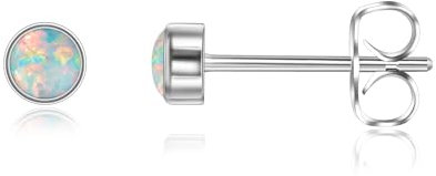 Titan Ohrringe Hypoallergen Damen Herren Mädchen G23 Titan Ohrstecker Kleine Grüner Opal Ohrstecker 4mm