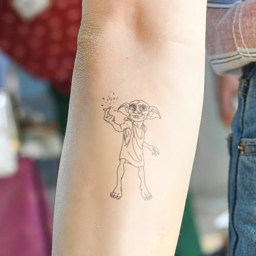 Harry Potter Dobby Tattoovegane & wasserfeste Temporäre Tattoos - EU-Kosmetikzertifizierte Farbe - revolutionäres 2 Wochen Tattoo