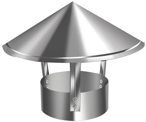 Comignolo In Acciaio Inox Comignolo Superiore A Cono Copertura Del Camino Tetto Esterno Argento Comignolo Del Tubo Della Stufa Camini Adatti Per L'Aspirazione E La Ventilazione Interna(250mm/9.8in)