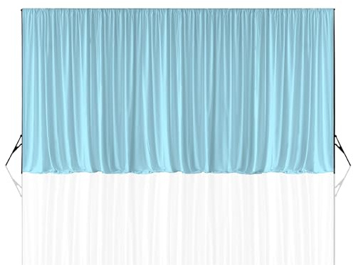 WedDecor 3 x 6 Metres Baby Blue Backdrop, Wrinkle-Free Spandex Curtain | Polyester Fabric Panel for Photography in Baby Showers, Weddings, Parties, and Decoration