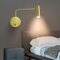 LOGT Applique LED Intérieur Vintage Lampe Murale Industrielle avec Interrupteur Liseuse Bras Long Réglable Applique Pivotante 350° Spot Métallique Liseuse pour Chambre Salon,D'or