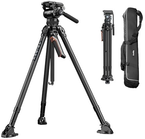SmallRig Tribex Hydraulic Carbon Fiber Tripod, Fast Extend Camera Video Tripod with 4-Step Counterbalance Fluid Head, Step-Less Damping on Pan/Tilt, Load 13.2lbs for DSLR (Standard Series) - 4259