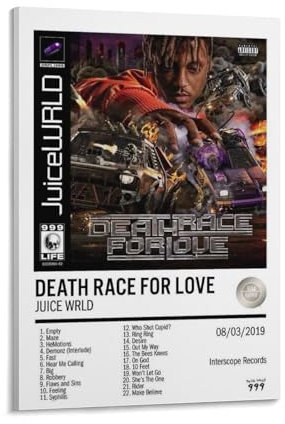 DAGUYS Rapper Juice Wrld Death Race For Love Albums Music Poster 4 Home Decor Poster Wall Art Hanging Picture Print Decorative Painting Posters 12x18inch(30x45cm)