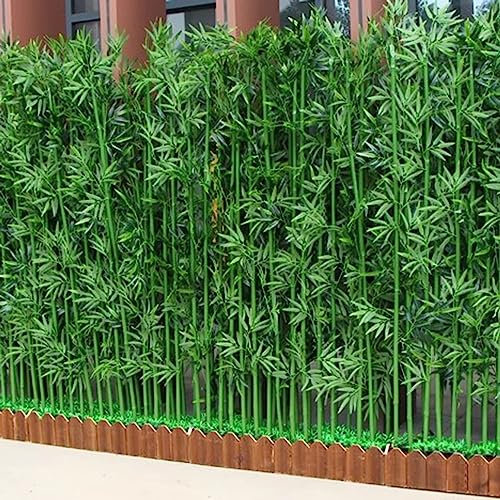 Bambou artificiel de 1,8 m pour intérieur et extérieur, résistant aux UV, décoration de verdure pour jardin, terrasse, patio, restaurant, hôtel, fausse plante de bambou avec base en bois (couleur :
