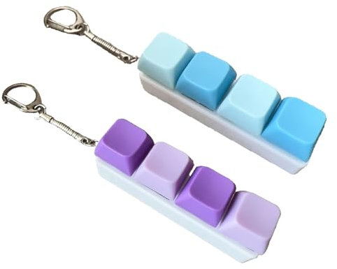 2 PCS Keyboard Fidget Toy, Keyboard Fidget, Keychain Keyboard, Fidget Keychain Sensory Toys for Stress Relief and Focus Enhancement, Ideal for Office, School, and Home Use