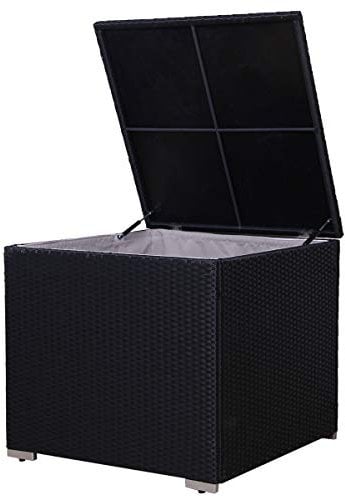 SVITA Auflagenbox Polyrattan Gartenbox Erweiterung Box Lugano California Schwarz