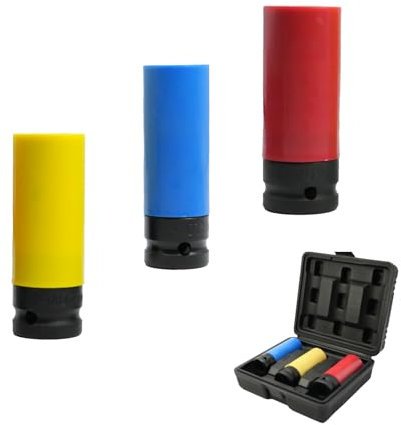 Flewdart douille a choc longue 1/2 17mm 19mm 21mm, douille longue choc 17 19 21 mm pour protection jantes voiture