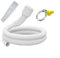 Tubo de drenaje de aire acondicionado blanco, manguera de drenaje de repuesto con abrazadera y conectores para lavadoras de aire acondicionado (3 metros)