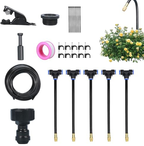 Huxibai Irrigazione Automatica Per Giardino,Automatica Di Irrigazione Per Giardino | Strumento Di Collegamento Rapido Per Spruzzo E Nebulizzazione In Parco, Terrazza E Vasi Da Balcone