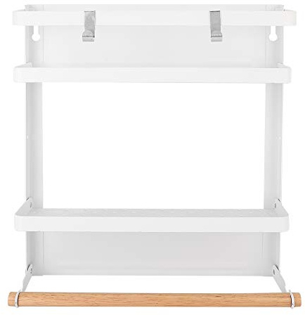 MUNEFE Pianto di stoccaggio a magnete, organizzatore di rack magnetico, griglia per frigorifero a magnete pieghevole per bagno, cucina, balcone (Bianco)