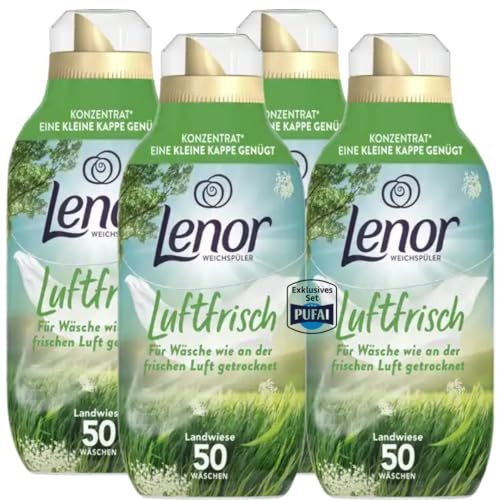 Weichspüler Konzentrat – Luftfrisch Landwiese – 50 WL – 4er Pack – Frische & langanhaltender Duft