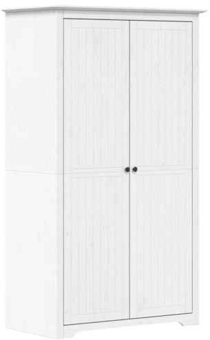 Tomostar Bodo Türschrank, Kleiderschrank, Aufbewahrungsschrank, Kleiderschrank, weiß, 99 x 53,5 x 173 cm, Massivholz, Kiefer