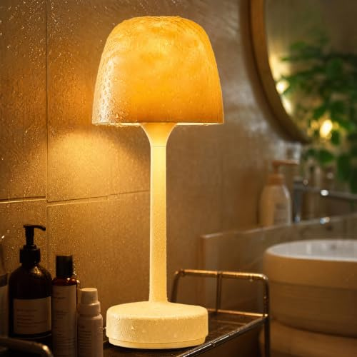 vsshe Duschlampe Wasserdicht 16 Farben Projektion Badezimmer Lichtprojektor | Kabellos Badezimmerlampe, Wiederaufladbar Polarlicht Lampe mit Touch & Fernbedienung für Dusche Bathroom Terrasse & Outdoor