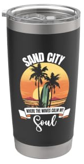 Wellen - Sand City Doppelwandiger Edelstahl-Thermobecher