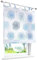 1 Stück Raffrollo mit Kreis-Motiven Floral Design Raffgardine Voile Transparent Vorhang (BxH 80x140cm, Blau)