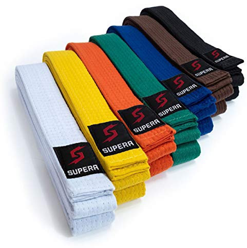 SUPERA Kampfsport Gürtel - Karate, Taekwondo für Kinder und Erwachsene - Extra Dicker Stoff, Budogürtel, Farbe:Grün, Größe:200 cm