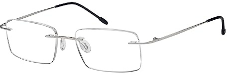 Eyekepper Rahmenlos Lesebrille zum Männer lesen - Rechteck Randlos Lesehilfe Silber +2,25