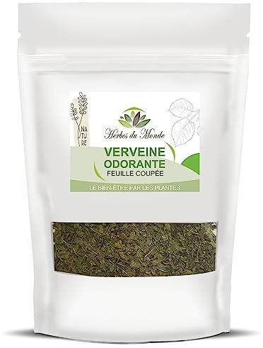 Herbes du Monde - Infusión de Verbena Aromática, hoja cortada - Infusión Antiestrés y Digestiva - Aloysia citrodora - 1 sobre de 50g