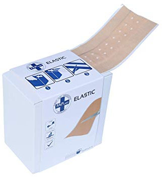 HierBeiDir Wundschnellverband, elastisch, luftdurchlässig, hautfreundlich, hypoallergen, 1 Stück, Wundpflaster (6 cm x 5 m)