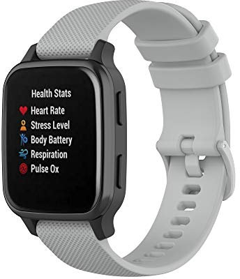 Chofit Silikon-Armband kompatibel mit Garmin Venu Sq Musik, weiches Ersatz-Sportarmband für Garmin Venu Sq Music/Venu Sq/Venu Smartwatch (grau)