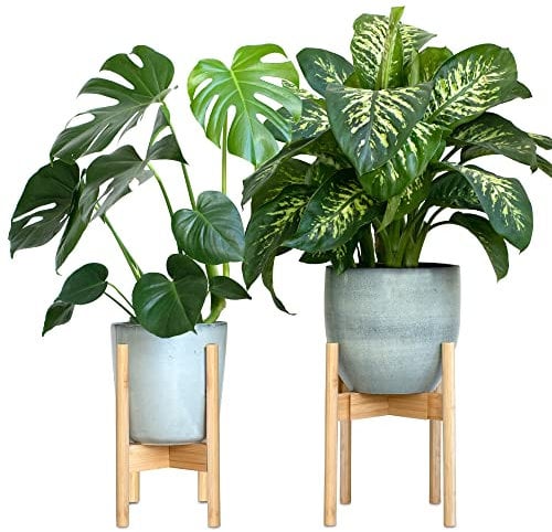 Gadgy Support Plantes Interieur | Ensemble de 2 Pièces Support Pot de Fleur Réglable | Bambou Durable | pour Pots de Ø 20-30 cm. | Pot & Plante Non Inclus