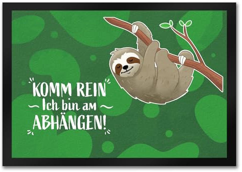 trendaffe - Komm rein ich Bin am Abhängen Fußmatte mit süßem Faultier