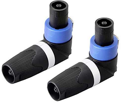 GELRHONR Speakon NL4 90 Grad, Rechtwinklige 4-Pole Speakon NL4FC Anschlüsse, L-Form Lautsprecher Stecker Twist Lock Kompatibel mit Speakon NL4 für NL2 Serie-2PCS