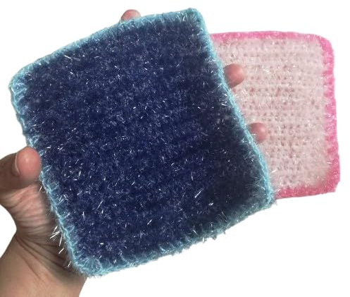Grande éponge tawashi Durable, Lavette pour Le ménage et la Vaisselle ou Large éponge pour Le Corps, Lavable en Machine, Fait Main au Crochet, Coloris au Choix,