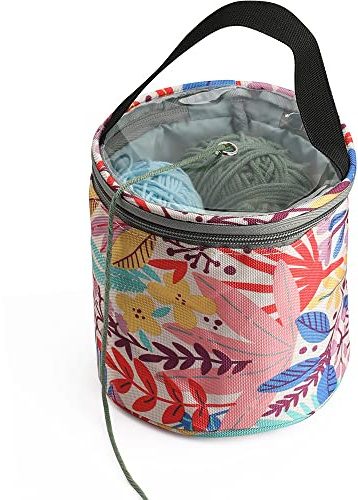 Wolle Tasche, Wolle Strickbeutel, Tragbar Wolle Strickbeutel, Strick Aufbewahrungstasche, Garn Round Organizer, Transparenter Deckel mit Griff, für Garn, Wolle, Häkelnadeln, Andere Strickutensilien