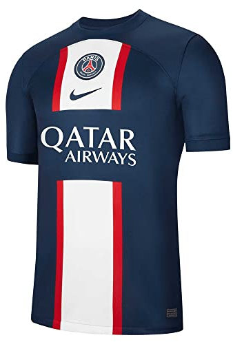 Nike Homme Psg Dri-fit Stad Maillot Sleeve Accueil T shirt, Midnight Navy/White/Midnight N, M EU