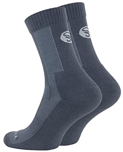 STARK SOUL 1 Paar Merino Socken, Damen & Herren Trekkingsocken aus Merinowolle, Funktionssocken, grau, Gr. 35-38