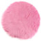 Sharplace Rundes Kunstpelz Sitzkissen, Zotteliges Schaffell, Teppich, Foto Requisiten, Hot Pink 33cm
