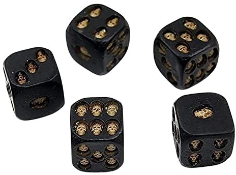 A/R Set Dadi Teschio | 1/ Dadi Scheletro Scary novità Ornamento Decorativo - Dadi a cubo da 0,79 Pollici Dadi di Halloween Dadi Scheletro, Set di Dadi Scheletro Vintage a 6 Lati per Bar
