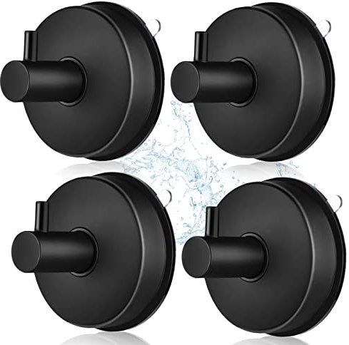 lalago 4 pezzi Ganci a ventosa in acciaio inox 304 Ganci a ventosa Ventose per finestre, Gancio a ventosa impermeabile Supporto a ventosa, Gancio per asciugamano, Nero