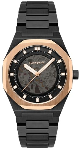 Thomas Earnshaw Herren Analog Automatik Uhr mit Edelstahl Armband ES-8142-77