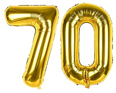 70 Geburtstag Deko Gold Luftballon Zahlen 70, GoldRock Deko 70 Geburtstag Mann Frau,70. Geburtstag Frau Geburtstagsdeko,16 Folienballon 70 Jubiläum,Nummer 70 Ballon für Männer Frauen Geburtstagsparty