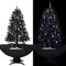 KOIECETA Schneiender Weihnachtsbaum mit Schirmfuß Schneefall Künstlich Tannenbaum Christbaum Kunstbaum Dekobaum Weihnachten Dekoration Schwarz 170cm PVC
