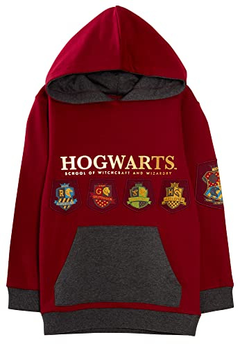 Harry Potter Hoodie for Kids Hogwarts House Teams Crest Hooded Fleece Top Sweatshirt