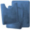 Lifup Lot de 3 Tapis de Bain Doux en Microfibre Antidérapant et Absorbant l'eau, Tapis Contour WC pour Douche, Baignoire et WC Bleu Royal