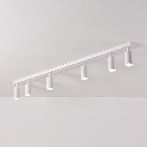 M2 OUTLET Aufbauleuchten: LED 6-flammig schwenkbare Deckenleuchte | Deckenspots mattweiß für LED Spot, normale Halogen
