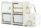 GYMAX Kids Storage Unit, Toddler Toy Organizer with Large Bins, Pull-Out Drawers & Enclosed Cabinets, Children Storage Shelf for Playroom Bedroom (Beige+Grey, Car Shape: 112 x 35 x 66 cm)