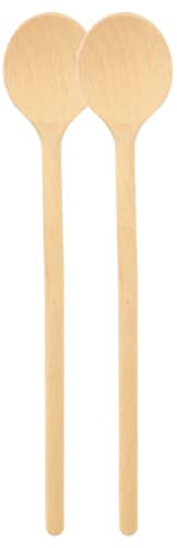 teemando® 2 cucharas redondas de madera de 30 cm para cocinar y hornear